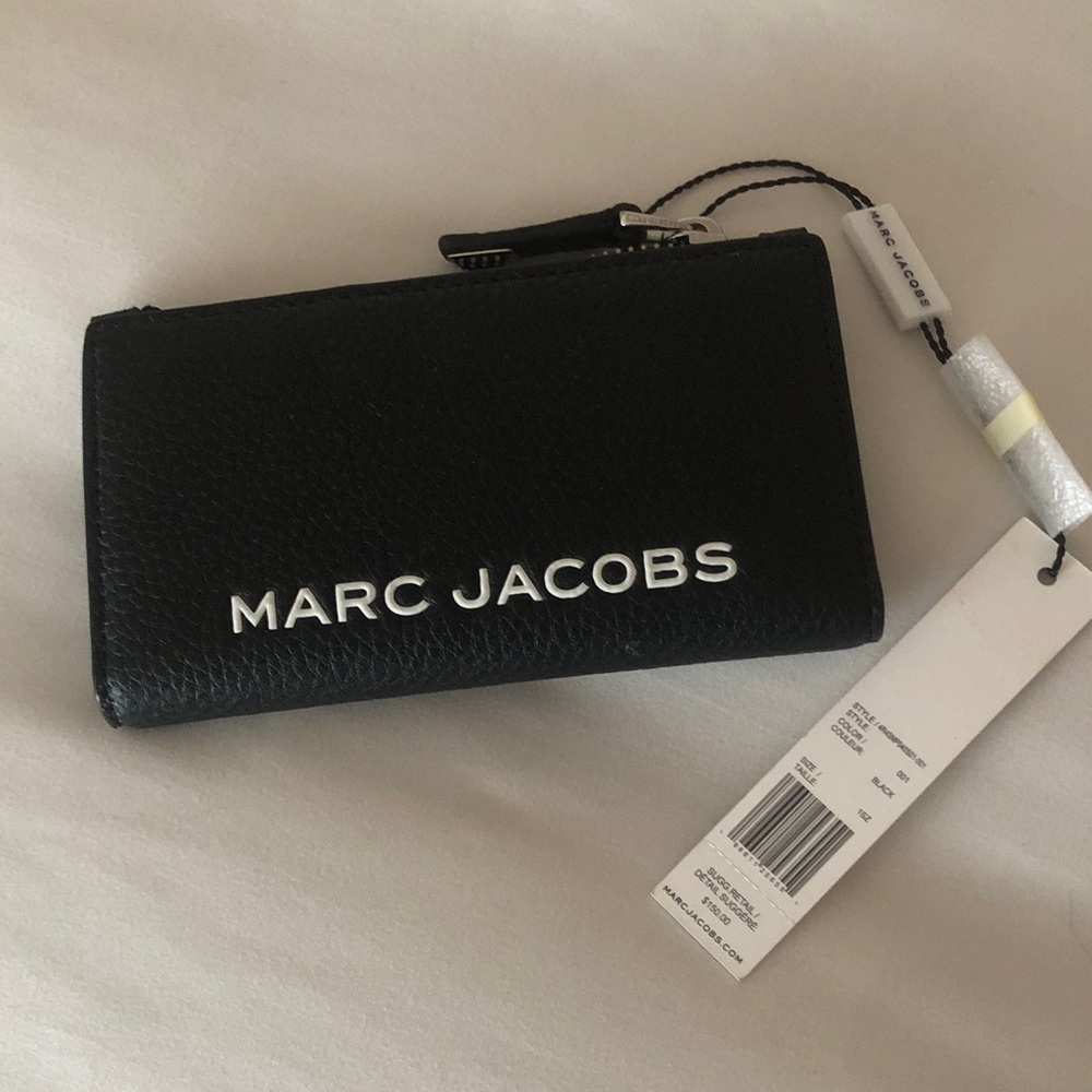 Marc Jacobs Black Leather Zip Card & Key Holder
